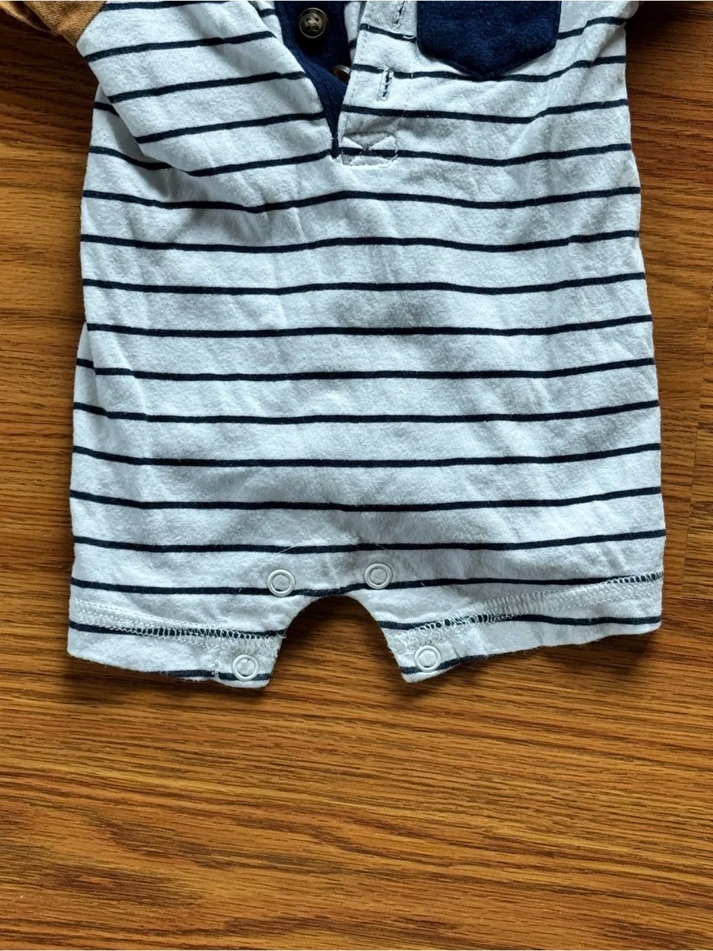 Carter's Navy, White & Tan Striped Baby One-Piece Bodysuit